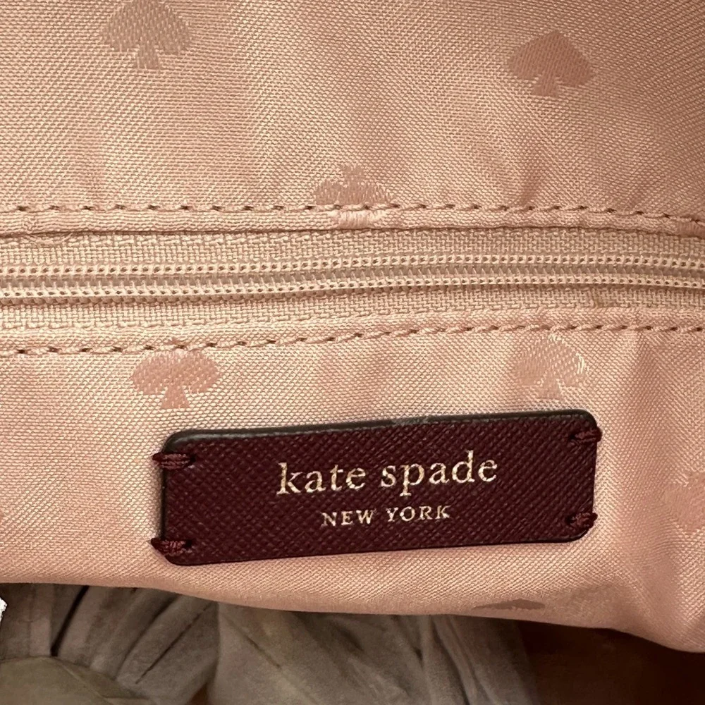 Kate Spade Maise Medium Dome Satchel Pink Wine‎ Colorblock Saffiano Leather